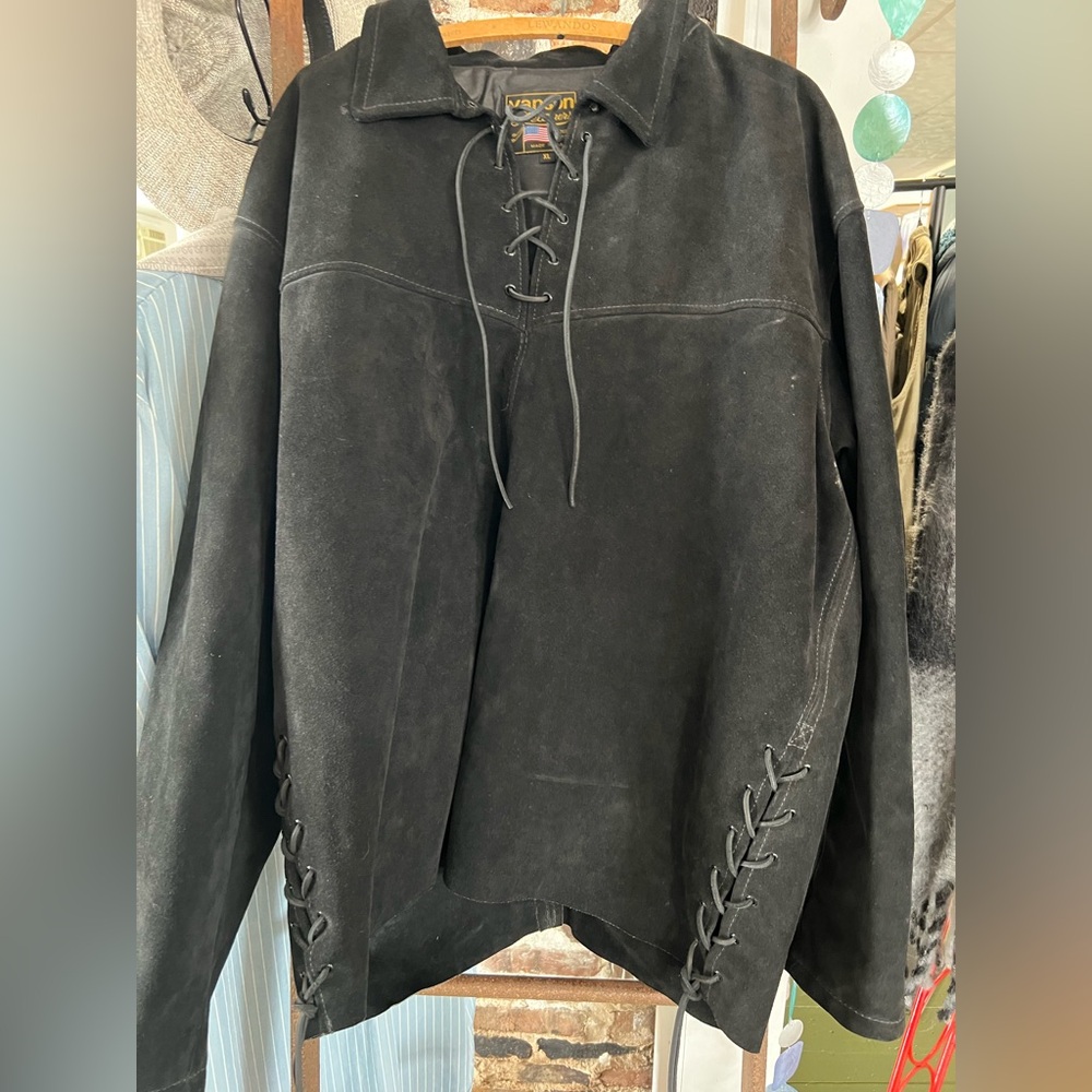 Vanson Black Suede Lace-Up Jacket